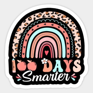 100th Day of School Teacher  Leopard 100 Days Smarter Sticker